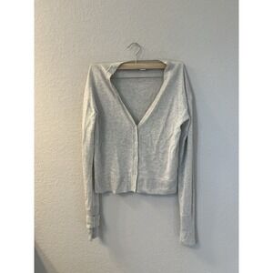 Athleta Size XS Grey Lightweight Cardigan Lyocell Wool Blend
